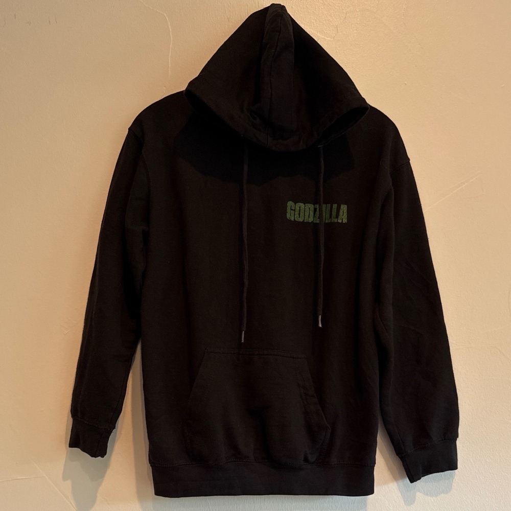 Godzilla Kaiju Battle Graphic Hoodie Mens Small Black Changes Vintage #Kaiju